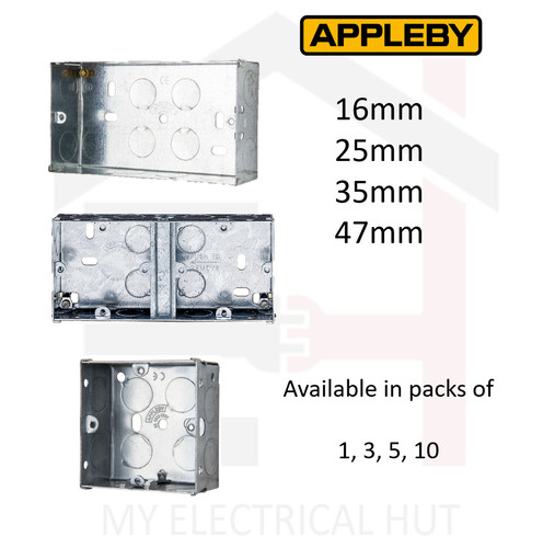 Metal back boxes single - back,