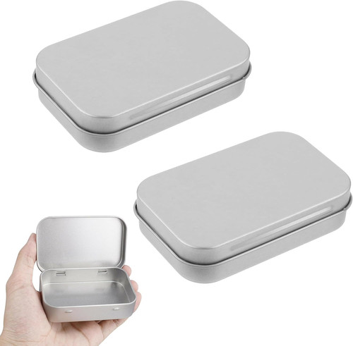 Pcs rectangular small tin - 2,