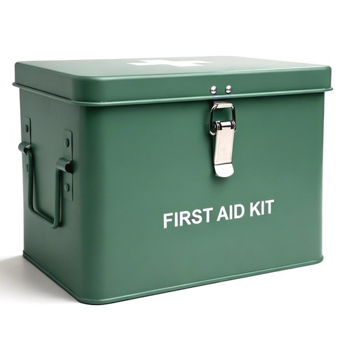 Vintage metal first aid box - metal,