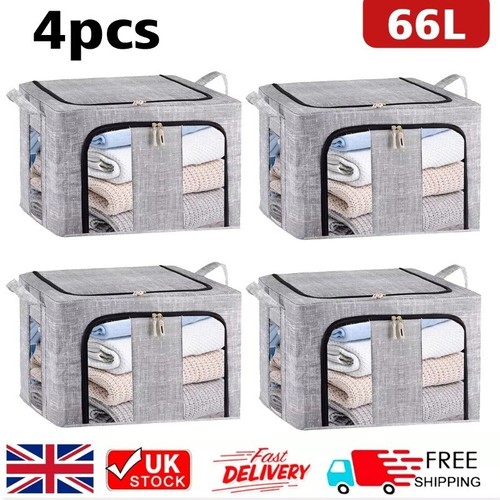 4pcs 66l folding storage box - storage,