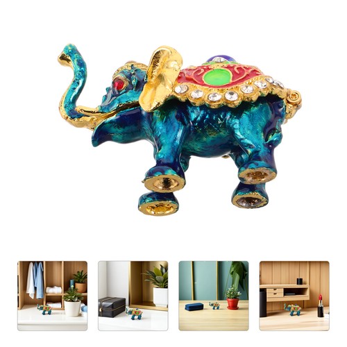 Dark blue enamel elephant - enamel,