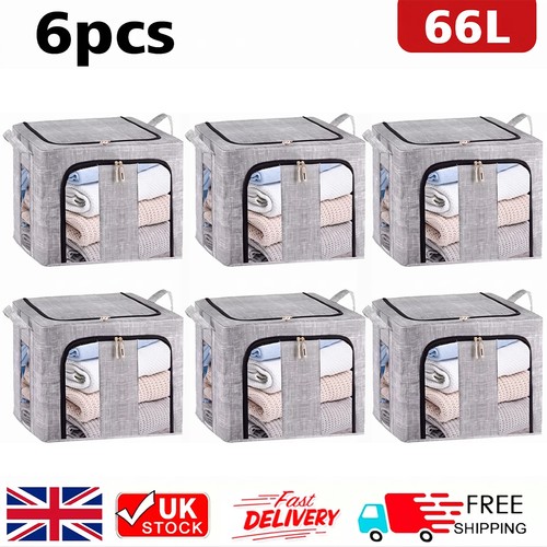 6pcs 66l folding storage box - folding,