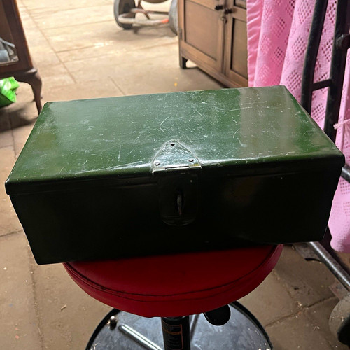 Vintage military green metal - military,