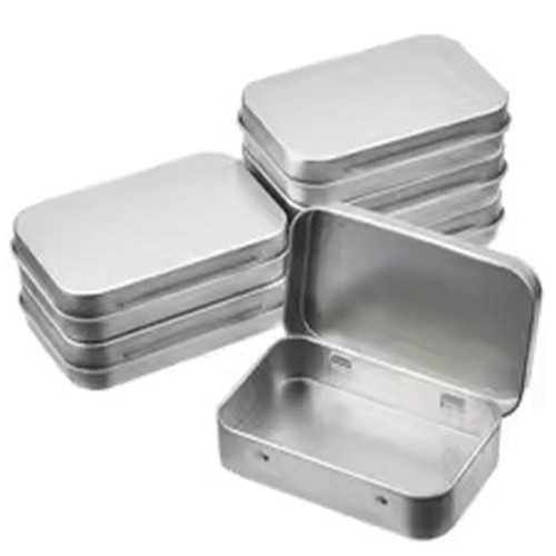 Metal hinged tin box - hinged,