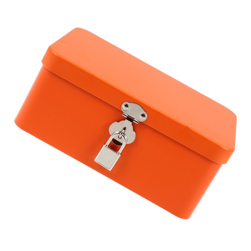 Vintage orange tinplate lock - vintage,