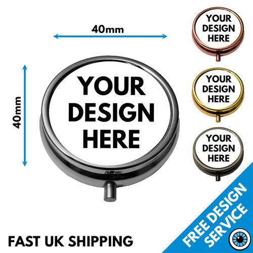 Custom printed metal pill - printed,