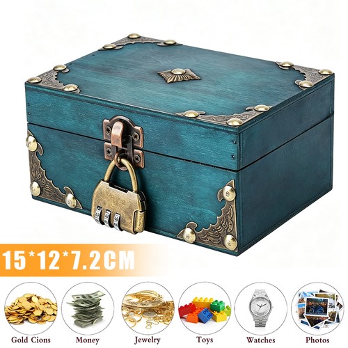 Wooden box vintage treasure - wooden,