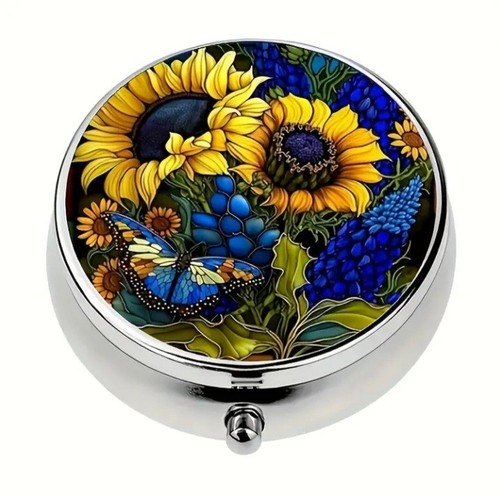 Gorgeous sunflower metal pill - sunflower,