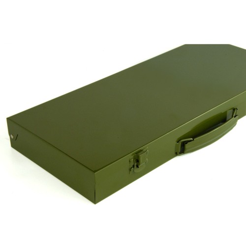 Vintage army green tool box - green,